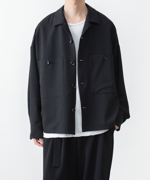 ATTACHMENT(アタッチメント)の「【 LIMITED 】ポリエステル ライト トロピカル オーバーサイズ シャツブルゾン / PE LIGHT TROPICAL OVERSIZED SHIRT BLOUSON(ブルゾン・メンズ・グレー/ライトブルー/ブラック・4/3/2/1)」の2枚目の写真