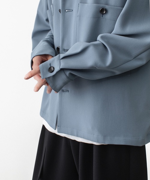 ATTACHMENT(アタッチメント)の「【 LIMITED 】ポリエステル ライト トロピカル オーバーサイズ シャツブルゾン / PE LIGHT TROPICAL OVERSIZED SHIRT BLOUSON(ブルゾン・メンズ・グレー/ライトブルー/ブラック・4/3/2/1)」の4枚目の写真