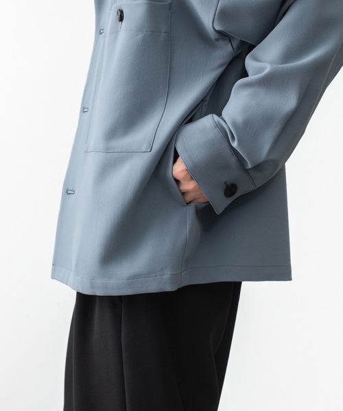 ATTACHMENT(アタッチメント)の「【 LIMITED 】ポリエステル ライト トロピカル オーバーサイズ シャツブルゾン / PE LIGHT TROPICAL OVERSIZED SHIRT BLOUSON(ブルゾン・メンズ・グレー/ライトブルー/ブラック・4/3/2/1)」の5枚目の写真