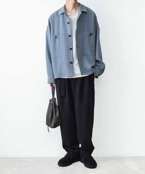 ATTACHMENT(アタッチメント)の「【 LIMITED 】ポリエステル ライト トロピカル オーバーサイズ シャツブルゾン / PE LIGHT TROPICAL OVERSIZED SHIRT BLOUSON(ブルゾン・メンズ・グレー/ライトブルー/ブラック・4/3/2/1)」の6枚目の写真