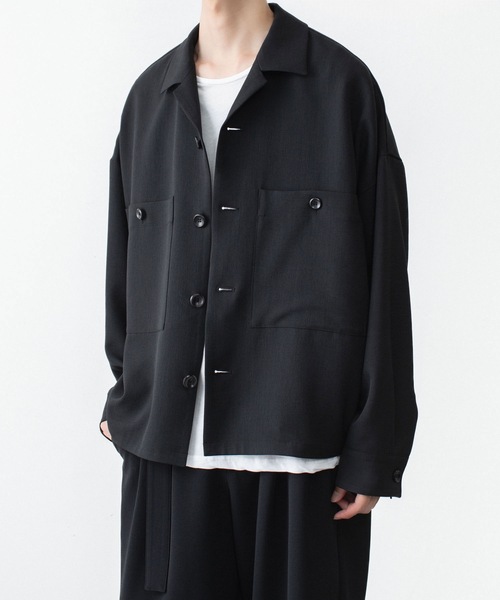 ATTACHMENT(アタッチメント)の「【 LIMITED 】ポリエステル ライト トロピカル オーバーサイズ シャツブルゾン / PE LIGHT TROPICAL OVERSIZED SHIRT BLOUSON(ブルゾン・メンズ・グレー/ライトブルー/ブラック・4/3/2/1)」の8枚目の写真