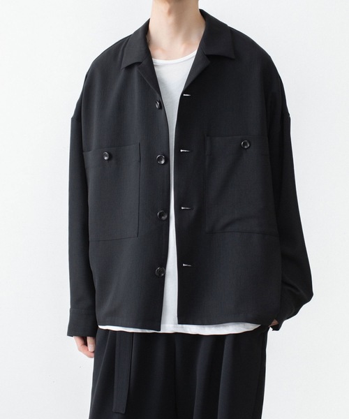 ATTACHMENT(アタッチメント)の「【 LIMITED 】ポリエステル ライト トロピカル オーバーサイズ シャツブルゾン / PE LIGHT TROPICAL OVERSIZED SHIRT BLOUSON(ブルゾン・メンズ・グレー/ライトブルー/ブラック・4/3/2/1)」の7枚目の写真