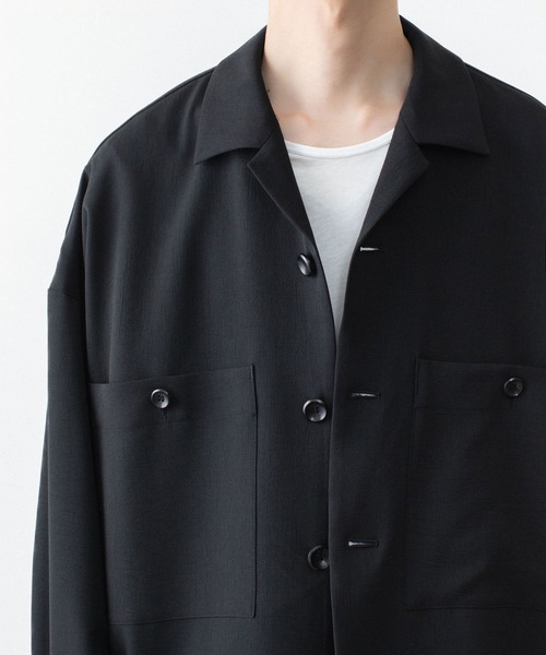 ATTACHMENT(アタッチメント)の「【 LIMITED 】ポリエステル ライト トロピカル オーバーサイズ シャツブルゾン / PE LIGHT TROPICAL OVERSIZED SHIRT BLOUSON(ブルゾン・メンズ・グレー/ライトブルー/ブラック・4/3/2/1)」の11枚目の写真