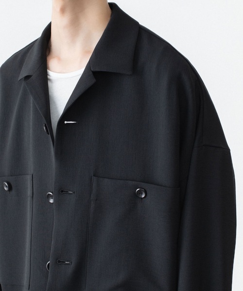 ATTACHMENT(アタッチメント)の「【 LIMITED 】ポリエステル ライト トロピカル オーバーサイズ シャツブルゾン / PE LIGHT TROPICAL OVERSIZED SHIRT BLOUSON(ブルゾン・メンズ・グレー/ライトブルー/ブラック・4/3/2/1)」の12枚目の写真