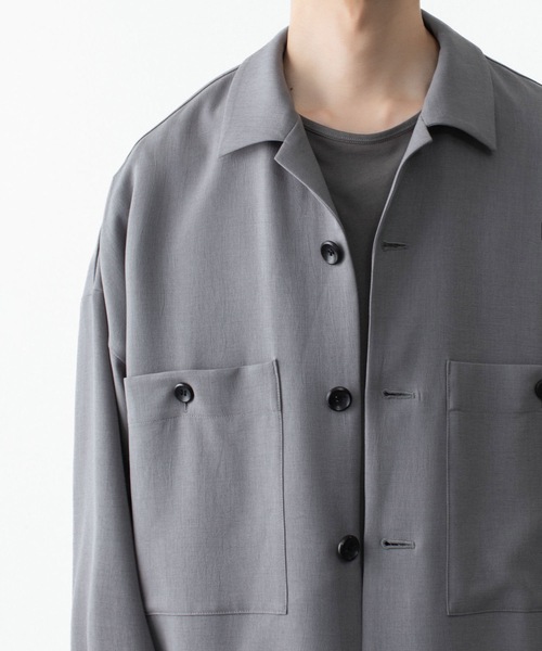 ATTACHMENT(アタッチメント)の「【 LIMITED 】ポリエステル ライト トロピカル オーバーサイズ シャツブルゾン / PE LIGHT TROPICAL OVERSIZED SHIRT BLOUSON(ブルゾン・メンズ・グレー/ライトブルー/ブラック・4/3/2/1)」の22枚目の写真