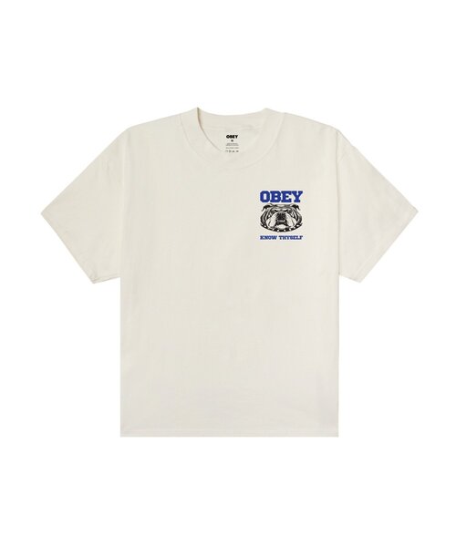 OBEY(オベイ)の「【OBEY】 KNOW THYSELF(Tシャツ/カットソー・レディース・ホワイト/ブラック・SMALL)」の1枚目の写真
