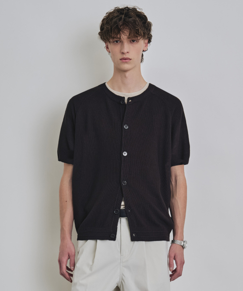 COSTUME O’CLOCK（コスチュームオクロック）の「[COCLXデイリールーム] ラウンドピケハーフカーディガン 6 COLOR COOSCD022（カーディガン/ボレロ・メンズ・ブラック/ネイビー/ブラウン/グレー/オートミール/チャコール・SMALL/MEDIUM/LARGE）」の11枚目の写真