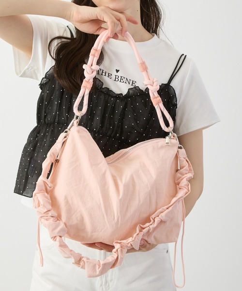 P.V.T(ピーブイティー)の「ロープハンドルショルダーバッグ(ショルダーバッグ・レディース・LT.Gray/PINK/White/Yellow/Black・F)」の5枚目の写真