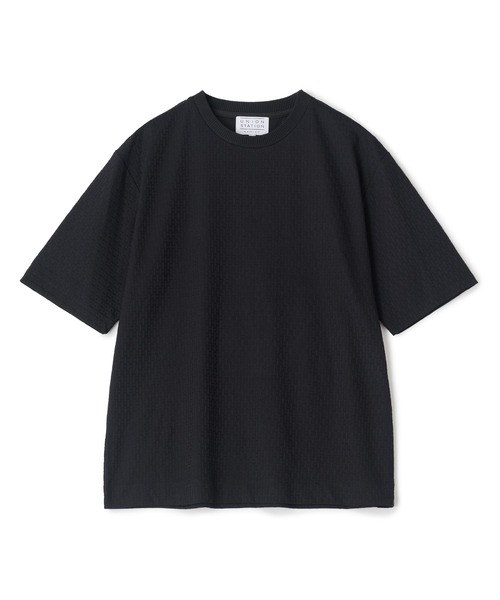 UNION STATION(ユニオンステーション)の「マルチファンクションジャガードTシャツ<ストレッチ・速乾・イージーケア・ハンドウォッシャブル・UVカット・抗菌・防臭>(Tシャツ/カットソー・メンズ・ホワイト/ブラック/グレイッシュベージュ/ネイビー・M/LL/L)」の16枚目の写真