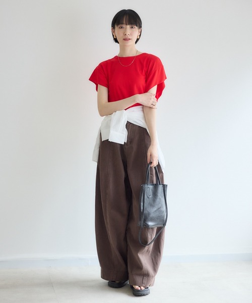 Paradise Picnic(パラダイスピクニック)の「TORANOI. カーブカラーデニムパンツ(デニムパンツ・レディース・カーキ/ブラウン・SMALL/MEDIUM)」の5枚目の写真