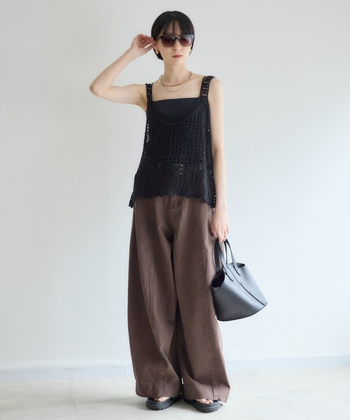 Paradise Picnic(パラダイスピクニック)の「TORANOI. カーブカラーデニムパンツ(デニムパンツ・レディース・カーキ/ブラウン・SMALL/MEDIUM)」の7枚目の写真
