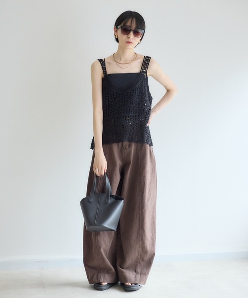 Paradise Picnic(パラダイスピクニック)の「TORANOI. カーブカラーデニムパンツ(デニムパンツ・レディース・カーキ/ブラウン・SMALL/MEDIUM)」の8枚目の写真