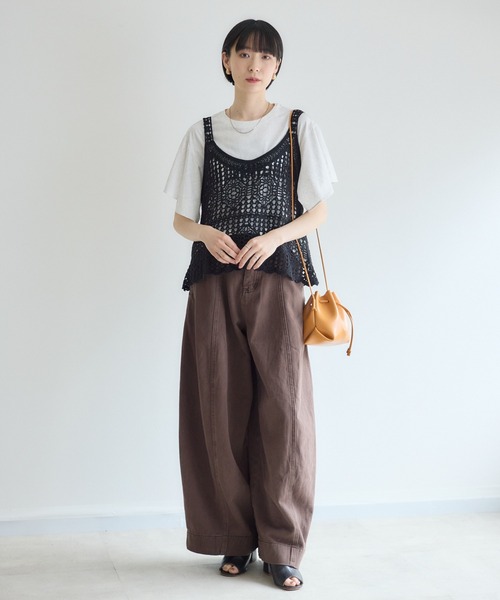 Paradise Picnic(パラダイスピクニック)の「TORANOI. カーブカラーデニムパンツ(デニムパンツ・レディース・カーキ/ブラウン・SMALL/MEDIUM)」の10枚目の写真
