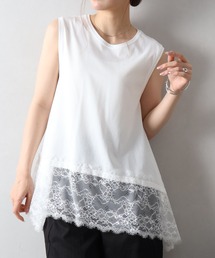 SpRay | すそレースノースリーブ　Ｔシャツ(Tシャツ/カットソー)