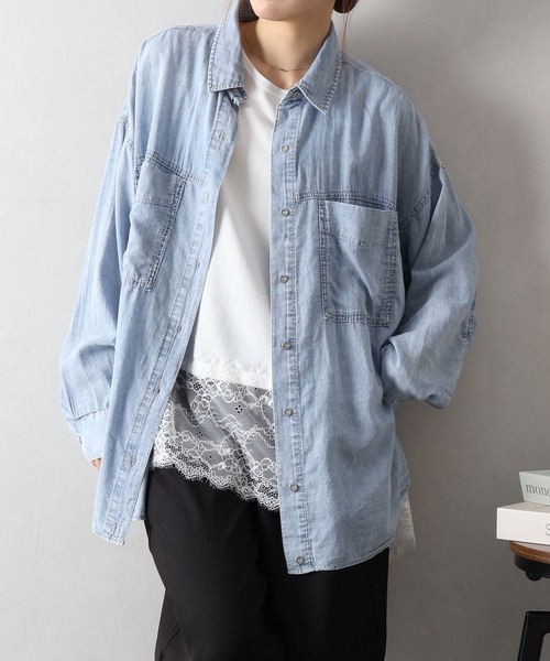 SpRay（スプレイ）の「すそレースノースリーブ　Ｔシャツ（Tシャツ/カットソー・レディース・ブラック/オフホワイト・FREE）」の5枚目の写真