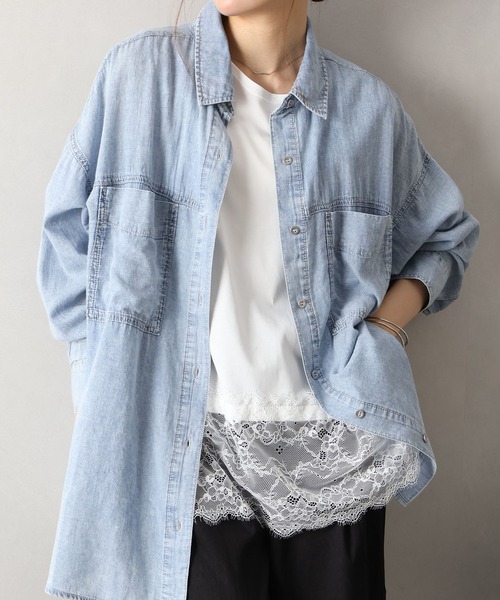 SpRay（スプレイ）の「すそレースノースリーブ　Ｔシャツ（Tシャツ/カットソー・レディース・ブラック/オフホワイト・FREE）」の6枚目の写真