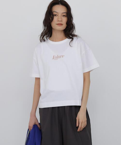 human woman(ヒューマンウーマン)の「◆プリントロゴTシャツ(Tシャツ/カットソー・レディース・ホワイト/ブルー/グレー・MEDIUM)」の2枚目の写真