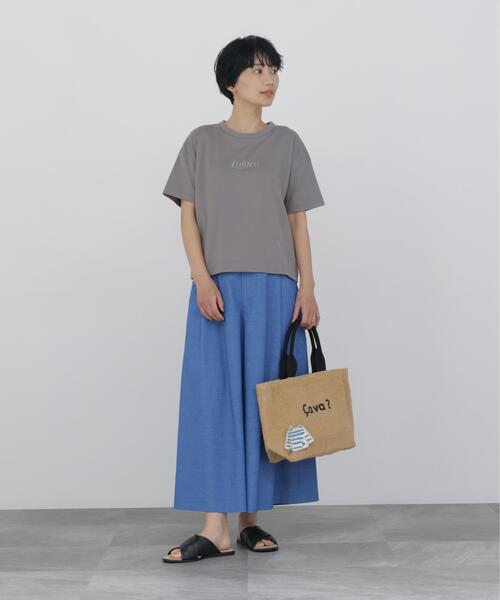 human woman(ヒューマンウーマン)の「◆プリントロゴTシャツ(Tシャツ/カットソー・レディース・ホワイト/ブルー/グレー・MEDIUM)」の6枚目の写真