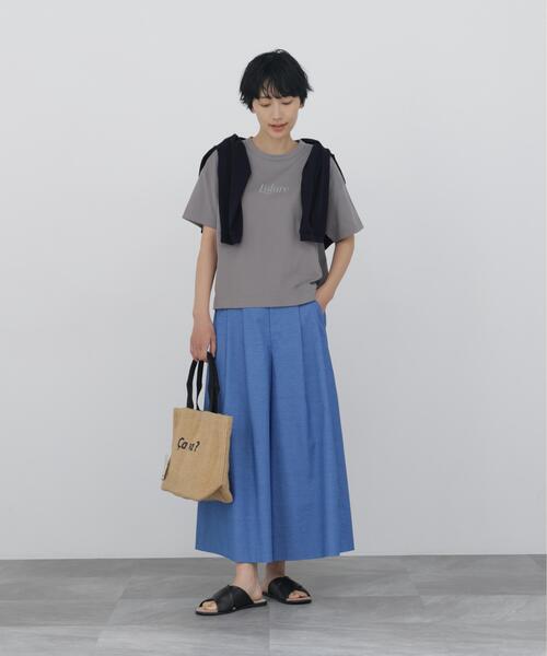 human woman(ヒューマンウーマン)の「◆プリントロゴTシャツ(Tシャツ/カットソー・レディース・ホワイト/ブルー/グレー・MEDIUM)」の7枚目の写真