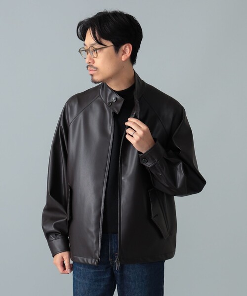 BEAMS F(ビームスエフ)の「【別注】BARACUTA / G4 フェイクレザー ショート ブルゾン(ブルゾン・メンズ・ダークブラウン・38/42/40)」の2枚目の写真