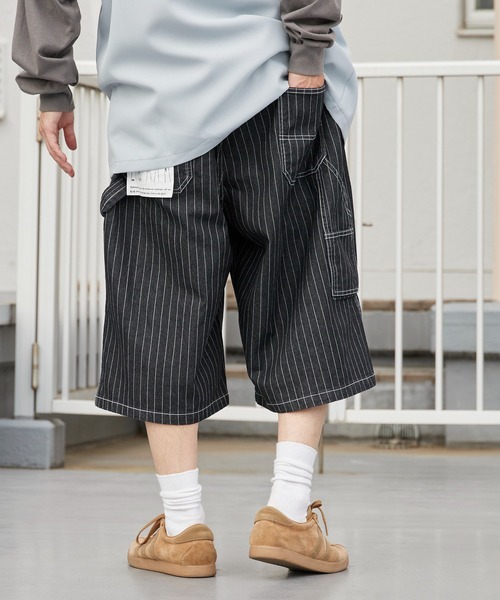 ROOPTOKYO(ループトウキョウ)の「ペインターショーツ ペインターパンツ ピンストライプ ショートパンツ 2026年 夏 夏服(デニムパンツ・メンズ・ブラック/ブルー/ブラック系/ブルー系・S/M/L)」の9枚目の写真