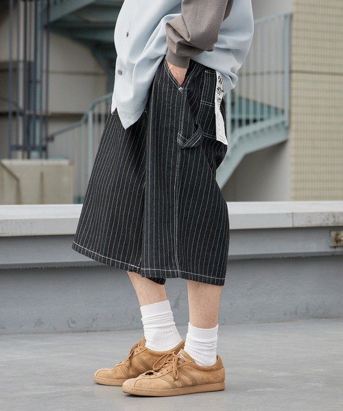 ROOPTOKYO(ループトウキョウ)の「ペインターショーツ ペインターパンツ ピンストライプ ショートパンツ 2026年 夏 夏服(デニムパンツ・メンズ・ブラック/ブルー/ブラック系/ブルー系・S/M/L)」の7枚目の写真