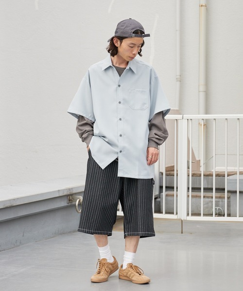 ROOPTOKYO(ループトウキョウ)の「ペインターショーツ ペインターパンツ ピンストライプ ショートパンツ 2026年 夏 夏服(デニムパンツ・メンズ・ブラック/ブルー/ブラック系/ブルー系・S/M/L)」の10枚目の写真