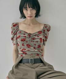 FETICO（フェティコ）の「【FETICO/フェティコ】《STUDIOUS別注》VELOUR ROSE TEE/ベロアローズT（Tシャツ/カットソー）」