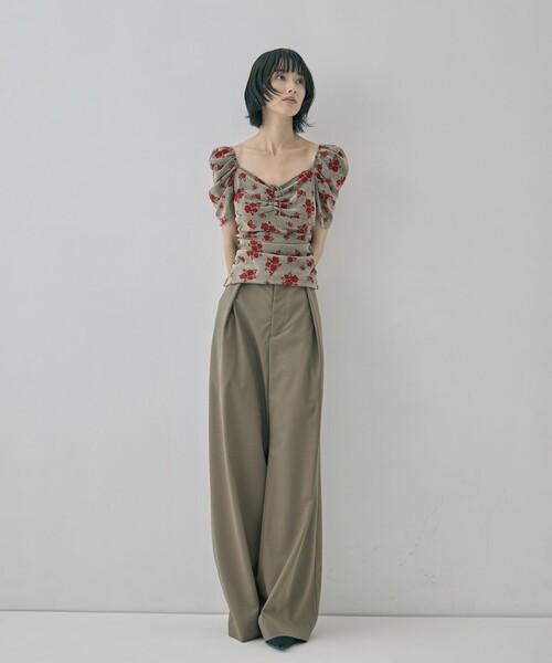 FETICO(フェティコ)の「【FETICO/フェティコ】《STUDIOUS別注》VELOUR ROSE TEE/ベロアローズT(Tシャツ/カットソー・レディース・ブラック/レッド・FREE)」の22枚目の写真