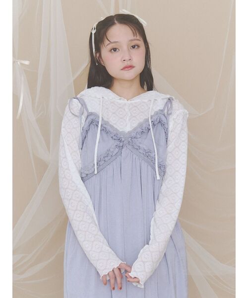 merry jenny（メリージェニー）の「デコラティブフリルキャミワンピース（ワンピース・レディース・その他1/ブルー/アイボリー・FREE）」の20枚目の写真