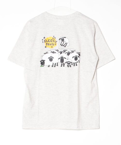 ALWAYS GOOD TIME(オルウェイズグッドタイム)の「【Shaun the Sheep/ひつじのショーン】キャラクターワンポイント刺繍&バックプリント半袖Tシャツ(DRY)ユニセックス(Tシャツ/カットソー・メンズ・オートミール/ライトイエロー/ネイビー/サックスブルー・LARGE/MEDIUM)」の7枚目の写真