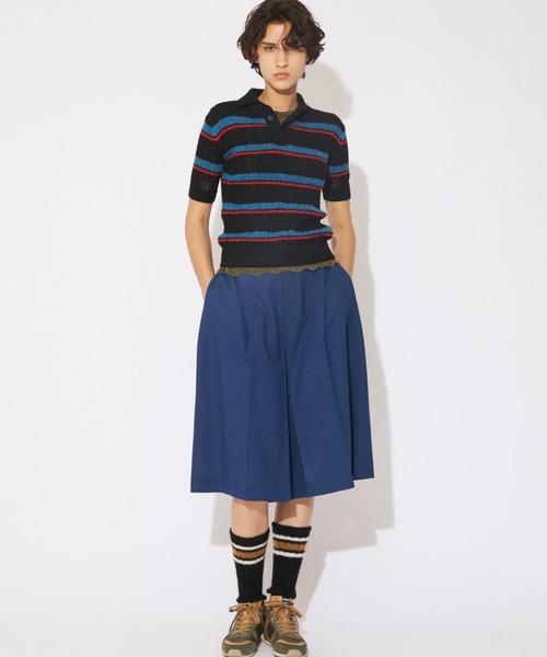 beautiful people(ビューティフルピープル)の「kids striped lace knit polo pullover(ニット/セーター・レディース・アイボリー/ブラック・34/38)」の8枚目の写真