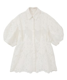 【CLANE】FLOWER LACE WAIST SHAPE TOPS