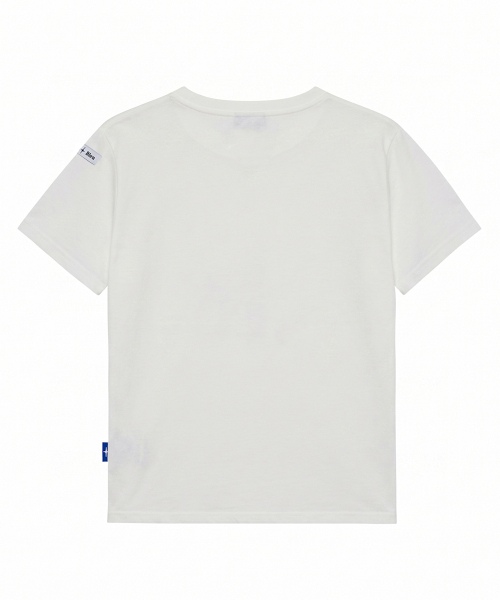 NEUFETBLEU(ヌフエブル)の「NEB cotton blue half tee (off-white)(Tシャツ/カットソー・メンズ・ホワイト・MEDIUM/SMALL)」の2枚目の写真