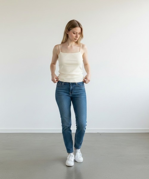MILLER(ミラー)の「R.P.miller/ Prib Cap Cami (SOLID) / RM241-2146 秋服 冬服(キャミソール・レディース・ブラック/アイボリー・FREE)」の6枚目の写真