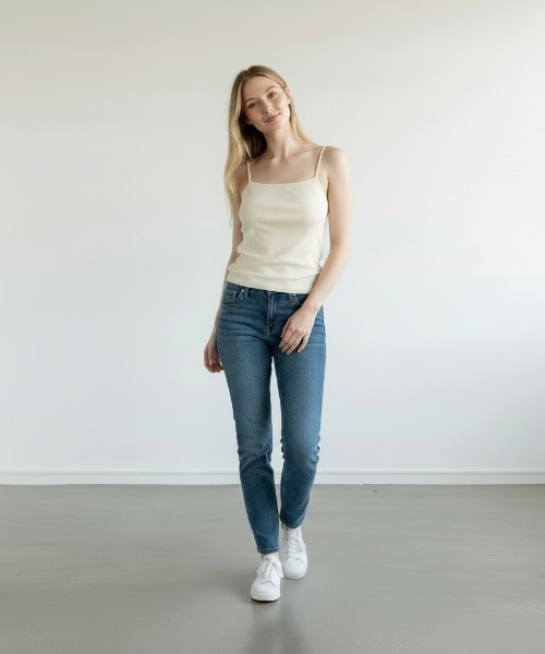 MILLER(ミラー)の「R.P.miller/ Prib Cap Cami (SOLID) / RM241-2146 秋服 冬服(キャミソール・レディース・ブラック/アイボリー・FREE)」の7枚目の写真
