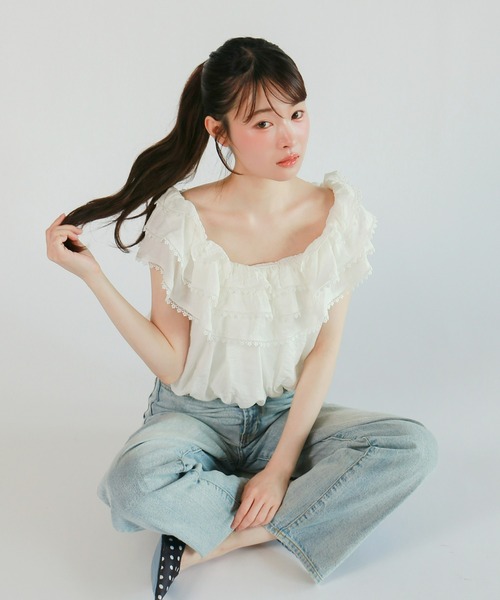 mic by Olu.(ミックバイオルドット)の「< ZOZOTOWN限定 >ロージークラウドトップス(シャツ/ブラウス・レディース・ホワイト・FREE)」の4枚目の写真