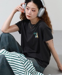 ワンポイント刺繍 コンパクトシルエットTシャツ 半袖