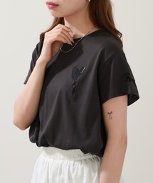 ワンポイント刺繍 コンパクトシルエットTシャツ 半袖