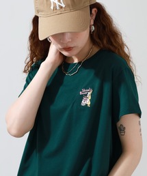 ワンポイント刺繍 コンパクトシルエットTシャツ 半袖