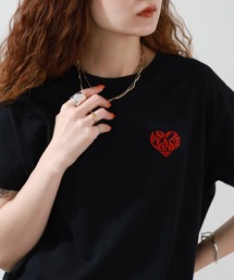 ワンポイント刺繍 コンパクトシルエットTシャツ 半袖