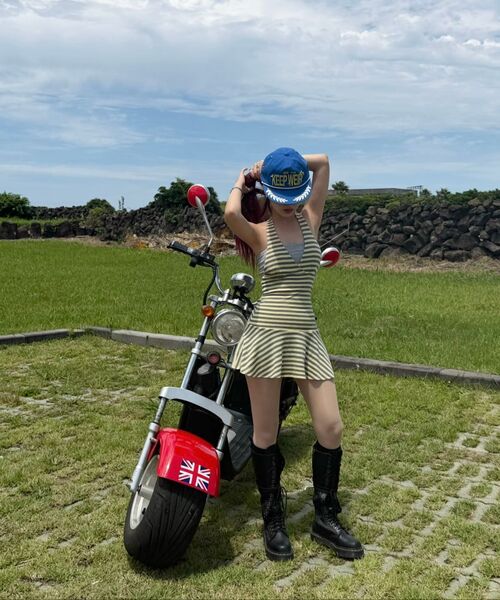 CRANK（クランク）の「ロウバックストライプホルタードレス_イエロー（ワンピース・レディース・その他・FREE）」の9枚目の写真