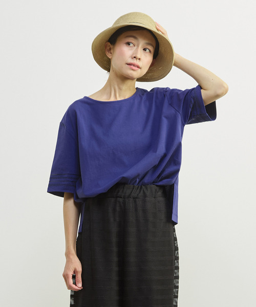 MELROSE claire(メルローズ クレール)の「【袖刺しゅう&スパンコール プルオーバー】(Tシャツ/カットソー・レディース・ブルー/ホワイト/ブラック・FREE)」の3枚目の写真