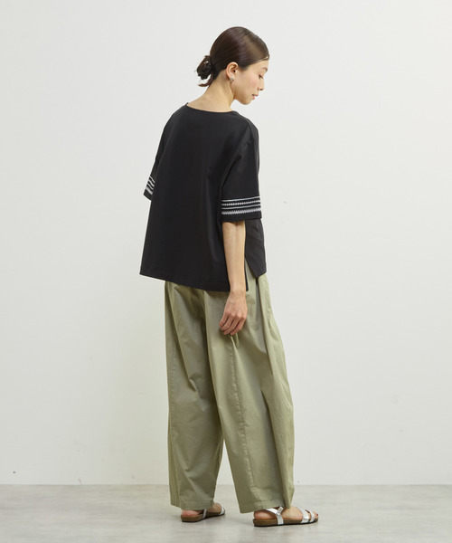 MELROSE claire(メルローズ クレール)の「【袖刺しゅう&スパンコール プルオーバー】(Tシャツ/カットソー・レディース・ブルー/ホワイト/ブラック・FREE)」の9枚目の写真