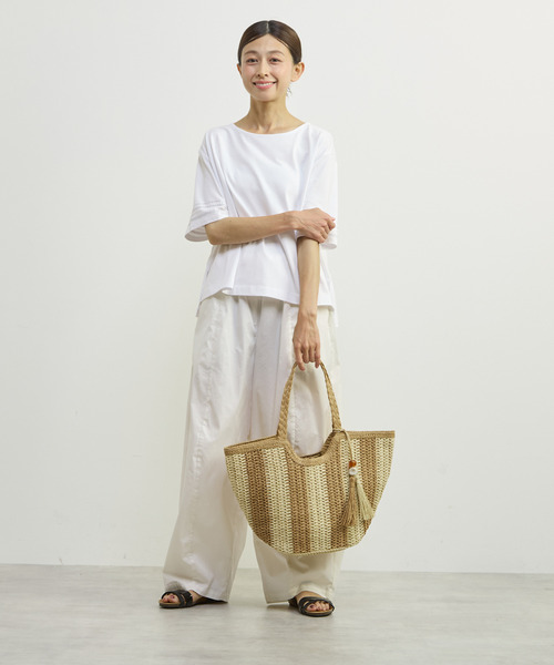 MELROSE claire(メルローズ クレール)の「【袖刺しゅう&スパンコール プルオーバー】(Tシャツ/カットソー・レディース・ブルー/ホワイト/ブラック・FREE)」の16枚目の写真
