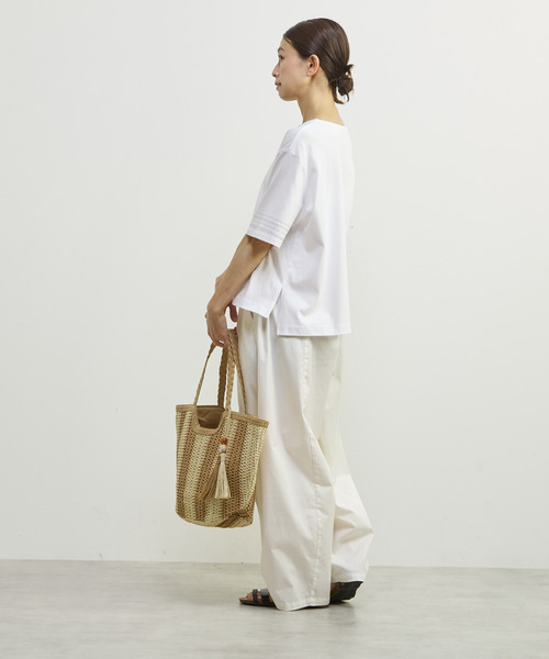 MELROSE claire(メルローズ クレール)の「【袖刺しゅう&スパンコール プルオーバー】(Tシャツ/カットソー・レディース・ブルー/ホワイト/ブラック・FREE)」の17枚目の写真