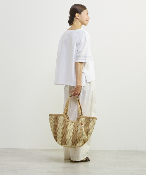 MELROSE claire(メルローズ クレール)の「【袖刺しゅう&スパンコール プルオーバー】(Tシャツ/カットソー・レディース・ブルー/ホワイト/ブラック・FREE)」の21枚目の写真