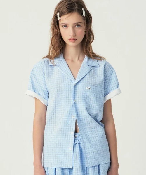 GRVRGROVE(グローブ)の「MADISON CHECK SHIRT(シャツ/ブラウス・レディース・グレー系/チェック・フリー)」の1枚目の写真