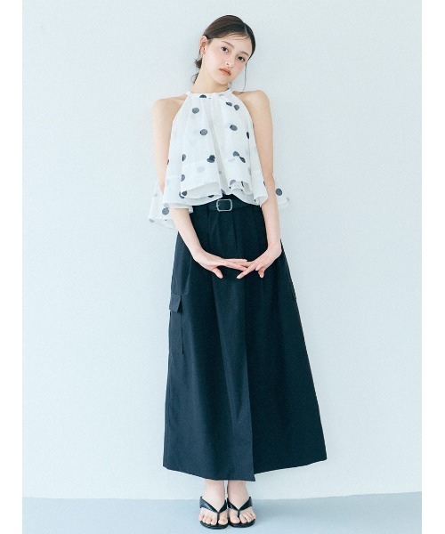 SNIDEL(スナイデル)の「アメスリボリュームブラウス(シャツ/ブラウス・レディース・ブラック/ライトピンク/ドット・F)」の5枚目の写真