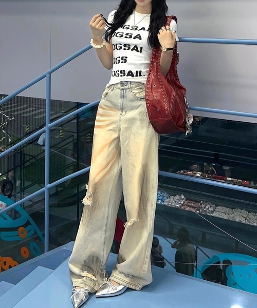 Vipoa(ヴィポア)の「Blur lettering logo slim tee(Tシャツ/カットソー・レディース・グレー/ホワイト/ブラック・FREE)」の17枚目の写真